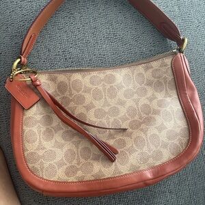 Coach Tan and Rust Shoulder Bag